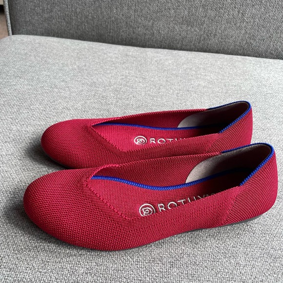 Rothy's Shoes - Rothy's The Flat in Red Cherry Round Toes  Casual Flat Comfy Women's 5.5